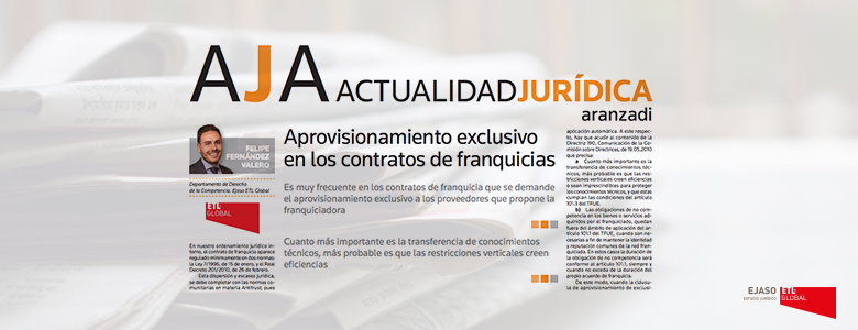 Ejaso en la Revista AJA "Actualidad Jurídica Aranzadi"