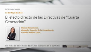 El efecto directo de las directivas de cuarta generación. Legaltoday, mayo, 2016