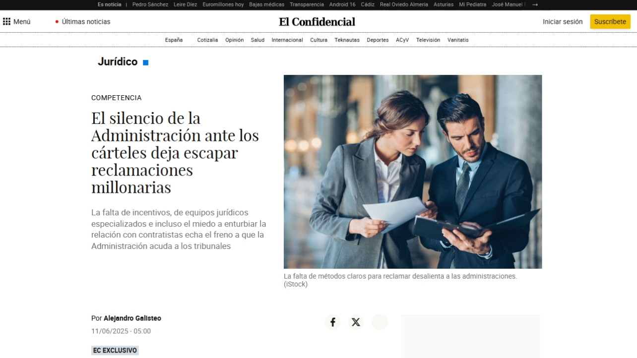El silencio de la Administración ante los cárteles deja escapar reclamaciones millonarias | El Confidencial
