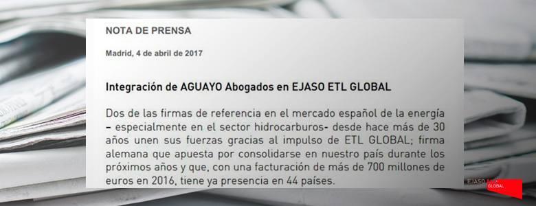 Aguayo Abogados se integra en EJASO