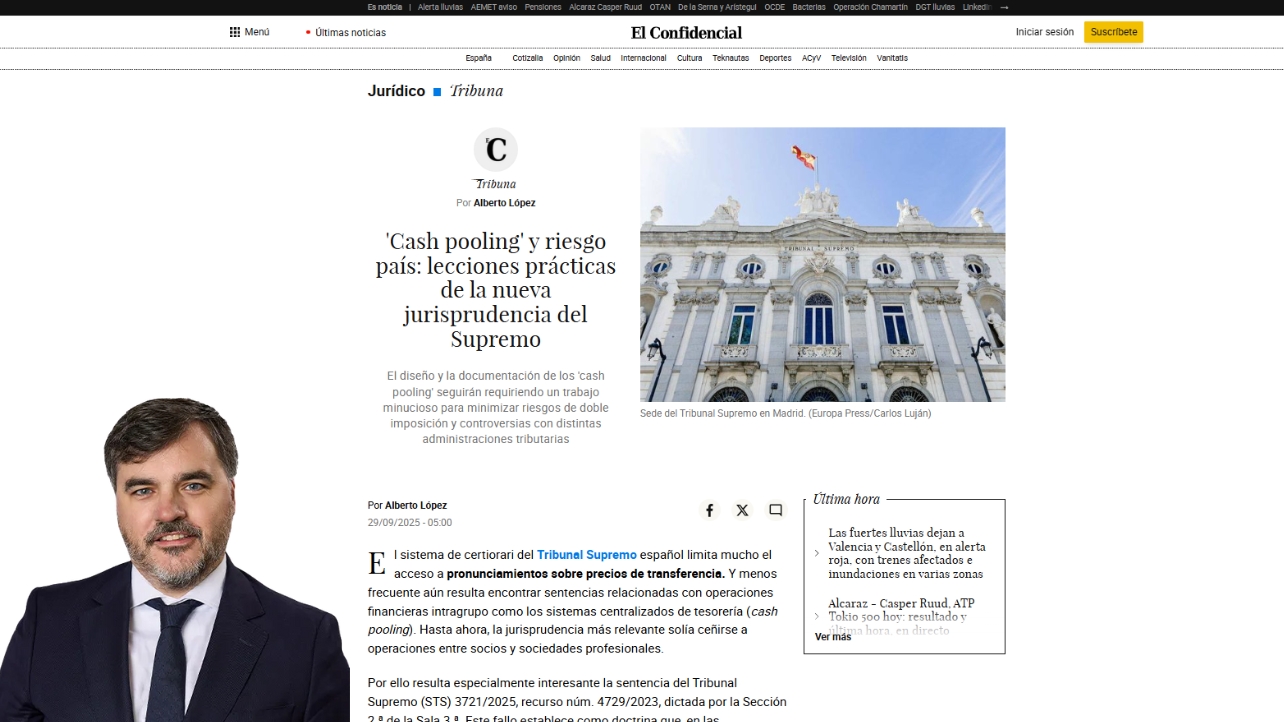 'Cash pooling' y riesgo país: lecciones prácticas de la nueva jurisprudencia del Supremo
