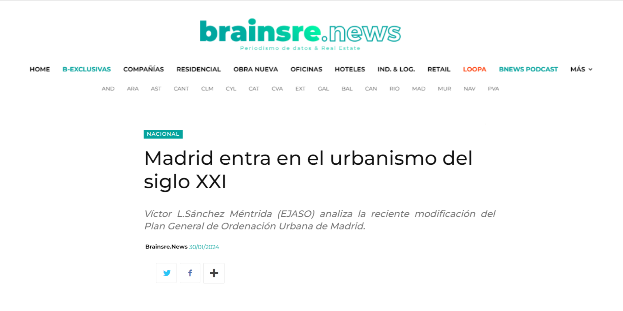 Madrid entra en el urbanismo del siglo XXI | Brainsre