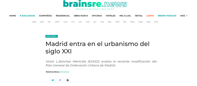 Madrid entra en el urbanismo del siglo XXI | Brainsre