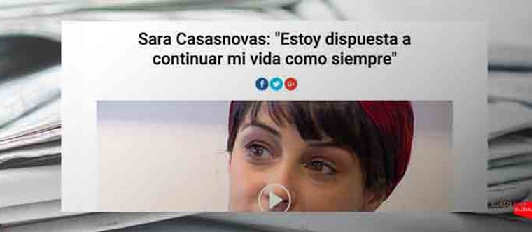 Sara Casasnovas “Estoy dispuesta a continuar con mi vida como siempre”. Informativos Telecinco, mayo 2017
