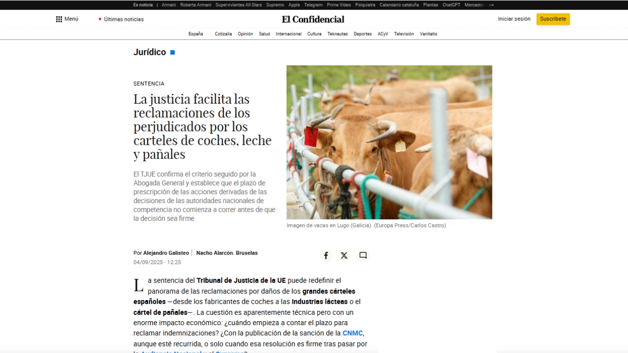 La justicia facilita las reclamaciones de los perjudicados por los carteles de coches, leche y pañales