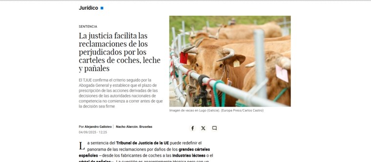 La justicia facilita las reclamaciones de los perjudicados por los carteles de coches, leche y pañales