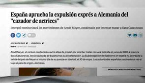 España aprueba la expulsión de España del “cazador de actrices”. El País, mayo 2017