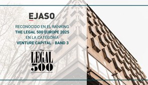 EJASO ha sido reconocido en el ranking The Legal 500 Europe 2025 en la categoría Venture Capital - Band 3