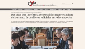 Autónomos y Emprendedores destaca la opinión de José Vicente Roldán sobre la reforma concursal