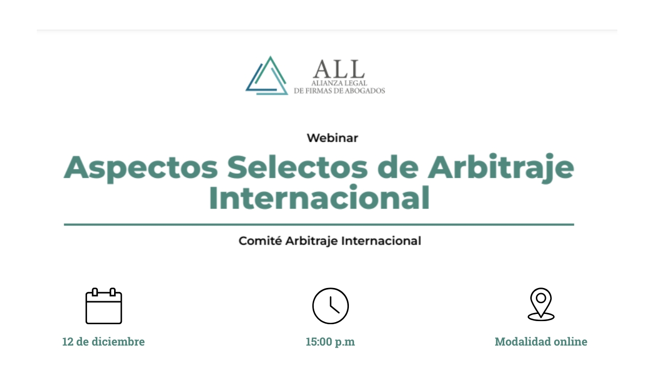 Webinar Internacional “Aspectos Selectos de Arbitraje Internacional”