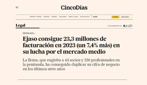 EJASO alcanza los 23,3 millones de euros de facturación en 2023