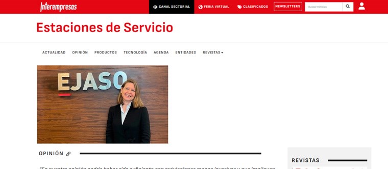 La revista de Estaciones de Servicios entrevista a Marion Beck, para hablar sobre la “solución italiana” en España