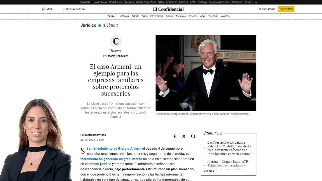 El caso Armani: un ejemplo para las empresas familiares sobre protocolos sucesorios