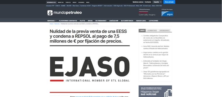 Nulidad de la previa venta de una E.S. y condena a REPSOL al pago de 7,5 millones de euros por fijación de precio