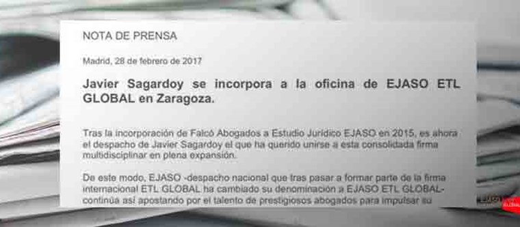 EJASO Zaragoza crece con Sagardoy