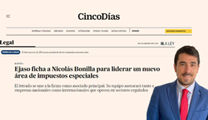 Lanzamos el área de impuestos especiales y fichamos a Nicolas Bonilla como responsable