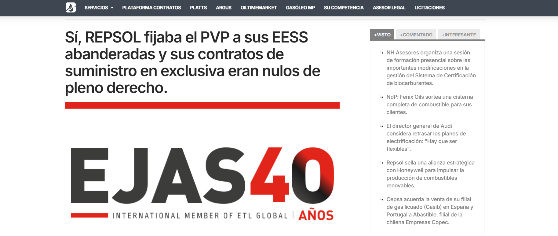 Sí, REPSOL fijaba el PVP a sus EESS abanderadas y sus contratos de suministro en exclusiva eran nulos de pleno derecho