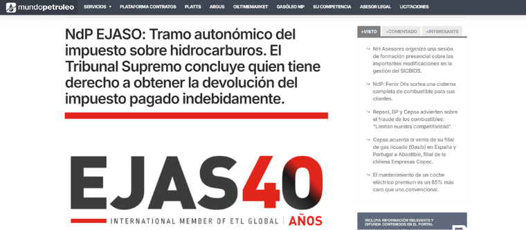 El Tribunal Supremo define quién puede reclamar la devolución del tramo autonómico del impuesto sobre hidrocarburos pagado indebidamente