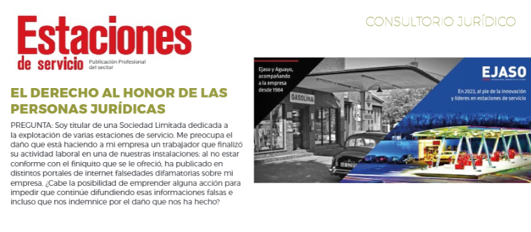 El derecho al honor de las personas jurídicas - Estaciones de Servicio
