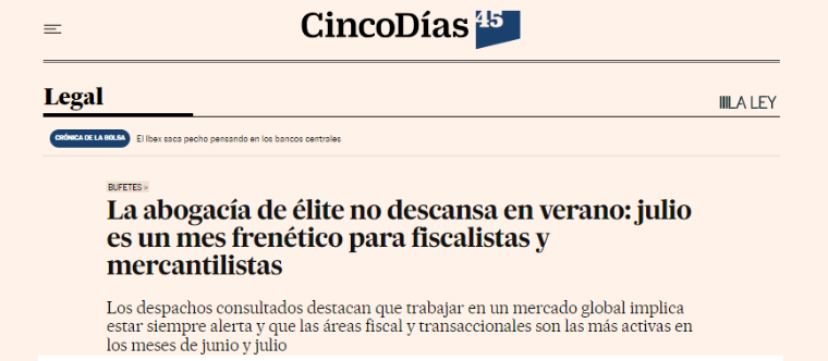 La abogacía de élite no descansa en verano | Cinco Días