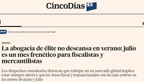 La abogacía de élite no descansa en verano | Cinco Días
