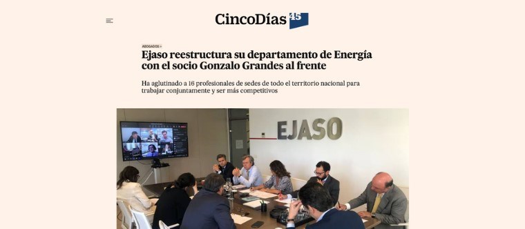 Ejaso reestructura el departamento de Energía para abordar los nuevos retos de mercado | Cinco Días