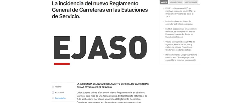 La incidencia del nuevo Reglamento General de Carreteras en las Estaciones de Servicio