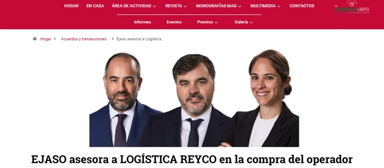 EJASO asesora a LOGÍSTICA REYCO en la compra del operador logístico intermodal SACYTRANS