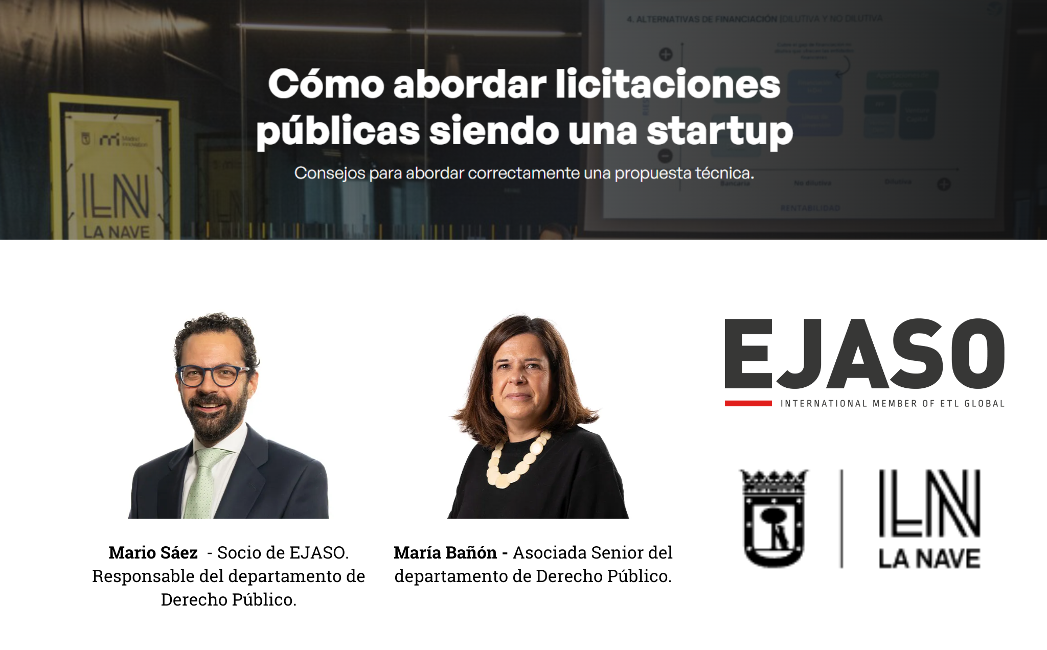 Webinar "Cómo abordar licitaciones públicas siendo una startup"