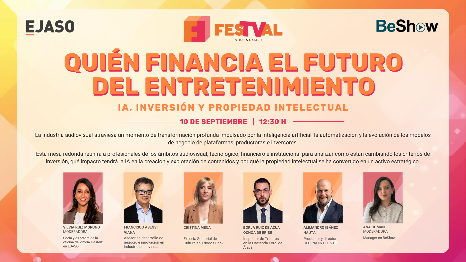 EJASO vuelve al FesTVal 2026 con una mesa redonda sobre el futuro de la financiación del entretenimiento