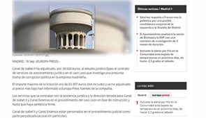 Canal de Isabel II adjudica al EJASO su asesoramiento jurídico en el caso Lezo. Europa press, septiembre 2017