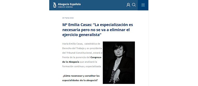 Abogacía Española entrevista a nuestra Of Counsel María Emilia Casas