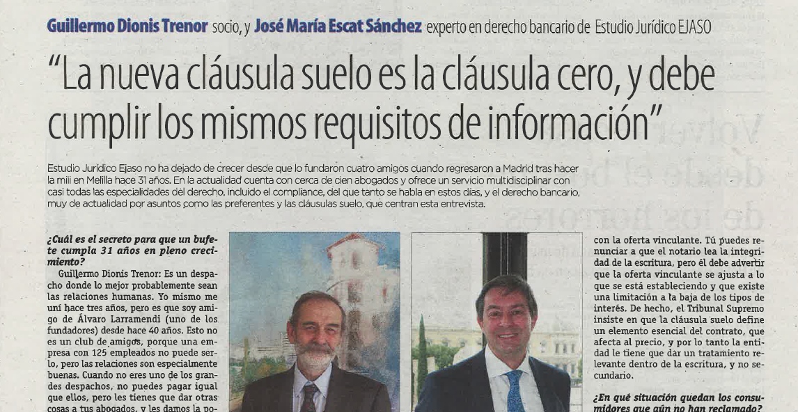 La nueva cláusula suelo es la cláusula cero.