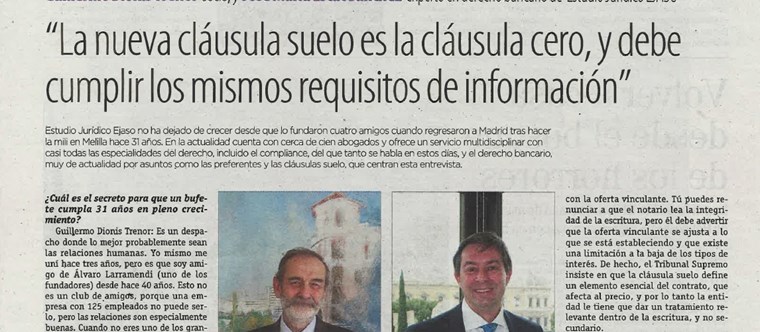 La nueva cláusula suelo es la cláusula cero.