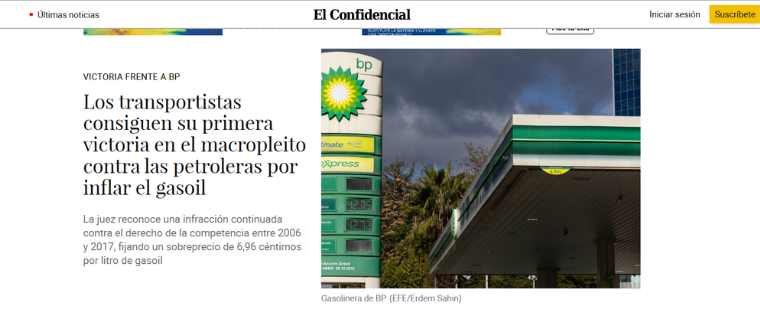 Los transportistas consiguen su primera victoria en el macropleito contra las petroleras por inflar el gasoil