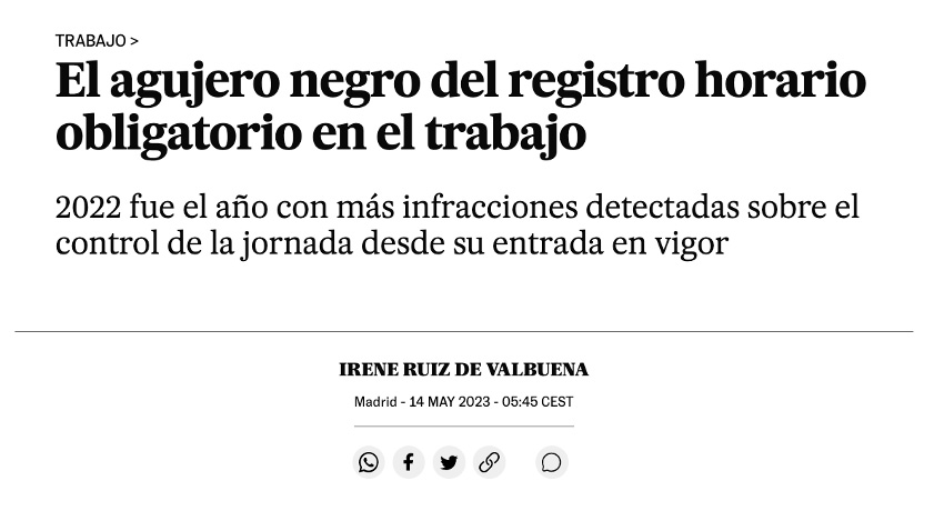 El desafío del registro horario obligatorio en el ámbito laboral | El País