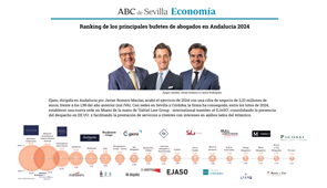 EJASO Andalucía se sitúa en el puesto 11 del Ranking de bufetes de Andalucía por su facturación, según ABC.