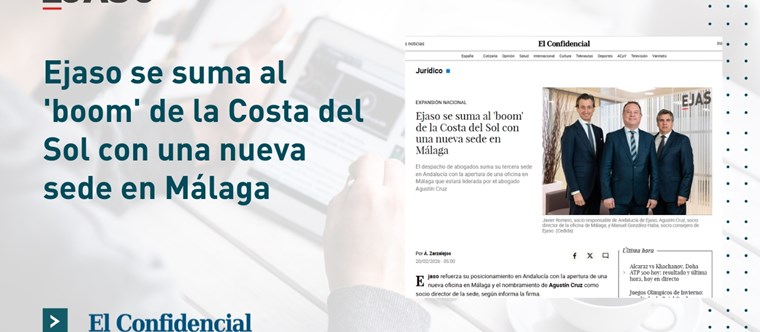 EJASO impulsa su crecimiento en Andalucía con la apertura de nueva sede en Málaga y la incorporación de Agustín Cruz como socio director