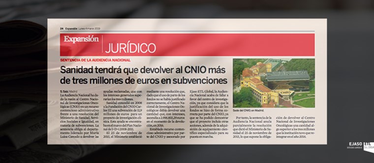 La Audiencia nacional falla a favor de CNIO ante el Ministerio de Sanidad
