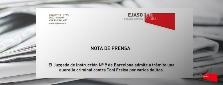 Admitida a trámite querella criminal contra Toni Freixa 5 octubre