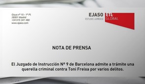 Admitida a trámite querella criminal contra Toni Freixa 5 octubre