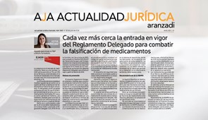 Ejaso en la Revista AJA Actualidad Jurídica. Hablamos sobre los medicamentos falsos en el mercado.