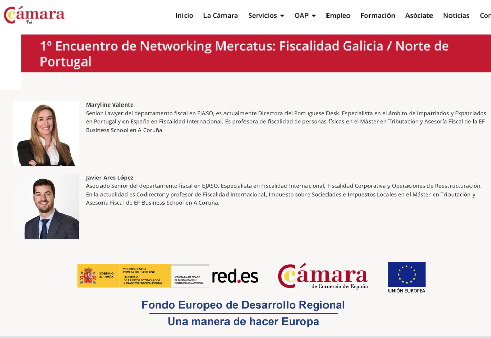 EJASO en el 1º Encuentro de Mercatus: Fiscalidad Galicia y el Norte de Portugal