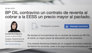 BP OIL contravino un contrato de reventa al cobrar a la EESS un precio mayor al pactado. Mundopetróleo, marzo 2016