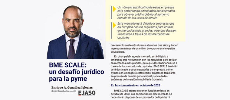 BME SCALE: un desafío jurídico para la pyme | AJA