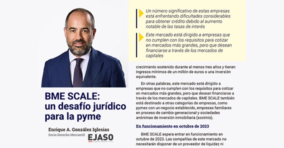 BME SCALE: un desafío jurídico para la pyme | AJA | EJASO