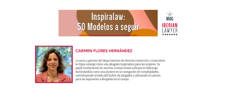 Carmen Flores, socia de Ejaso, en el top 50 de mujeres en el sector | Iberian Lawyer