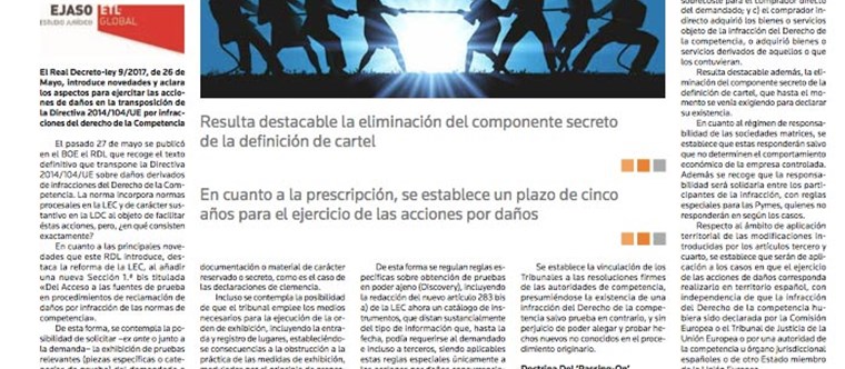 El ejercicio de la acción de daños por infracciones de Derecho de la Competencia, junio 2017