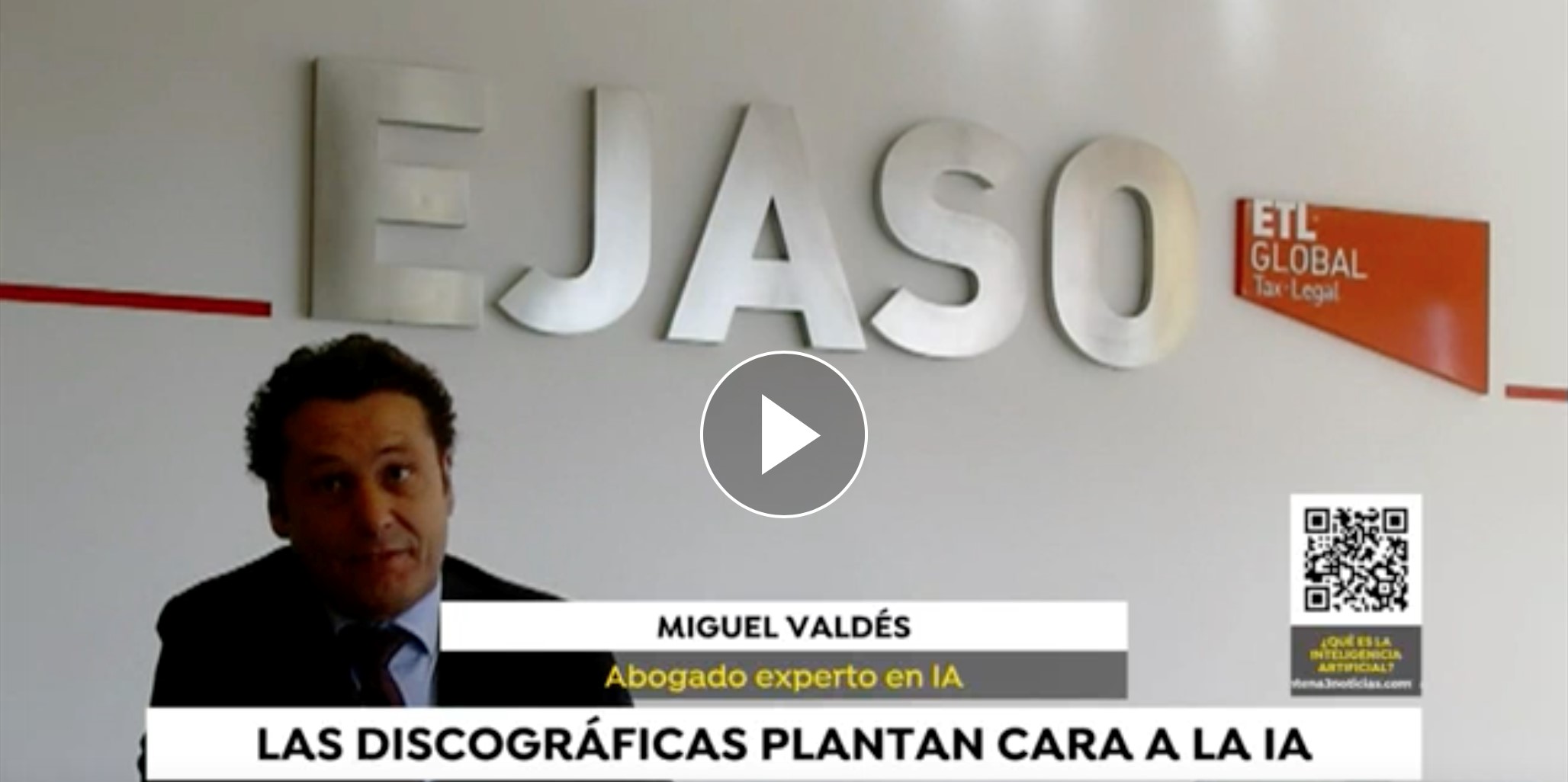 Miguel Valdés, Responsable del área de Derecho Digital, habla sobre la industria musical y la Inteligencia Artificial en Antena 3 Noticias