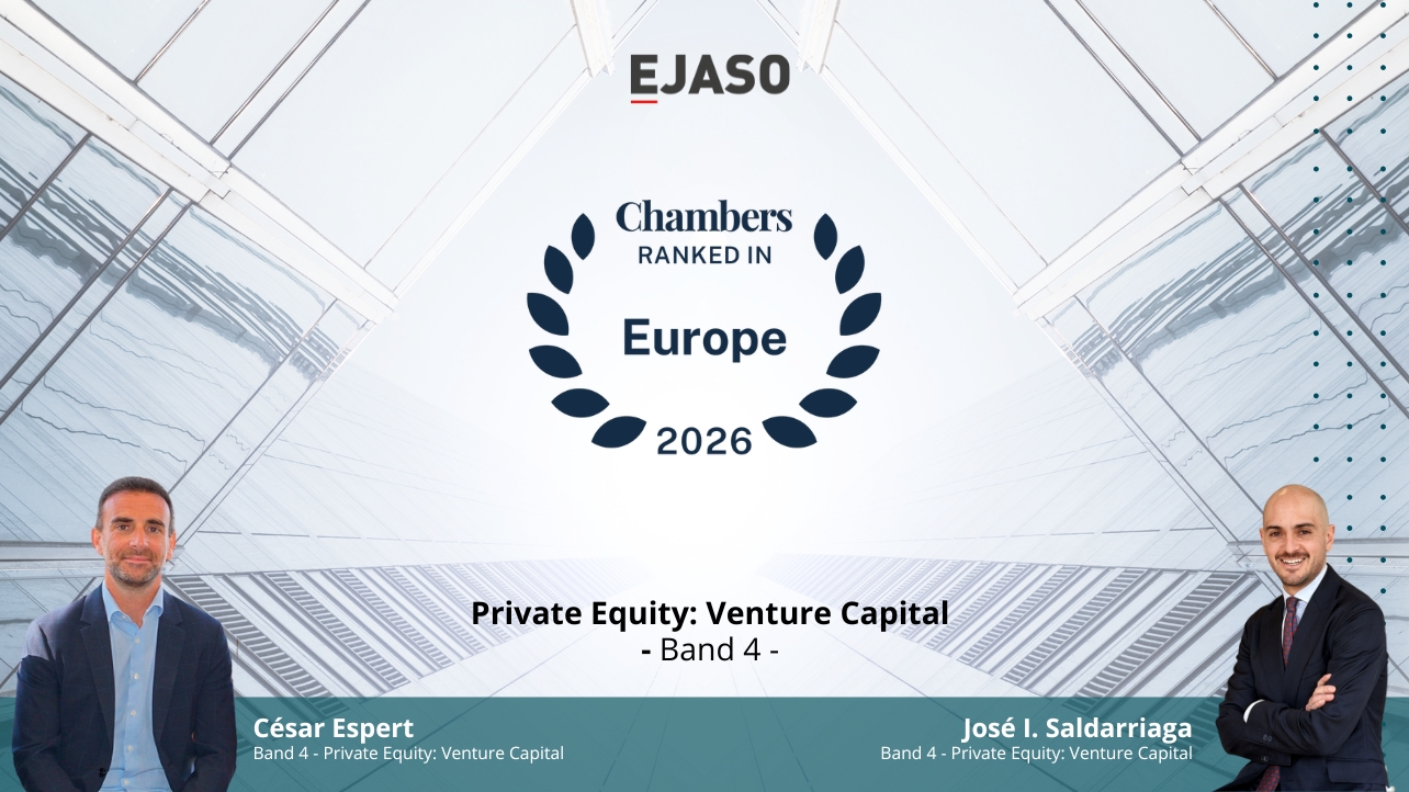EJASO refuerza su posicionamiento en Chambers Europe 2026 en Private Equity: Venture Capital